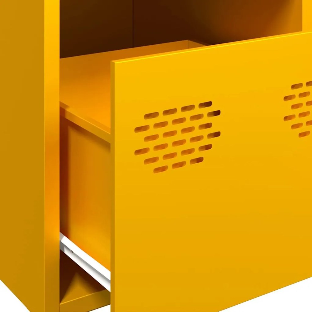 Aparador alto 39x35x103,5 cm aço amarelo mostarda