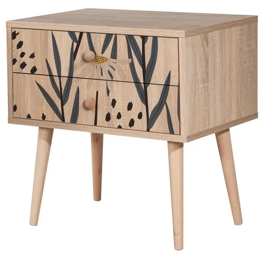Mesa de Cabeceira City Two – Multicolor – 60x61x40 cm