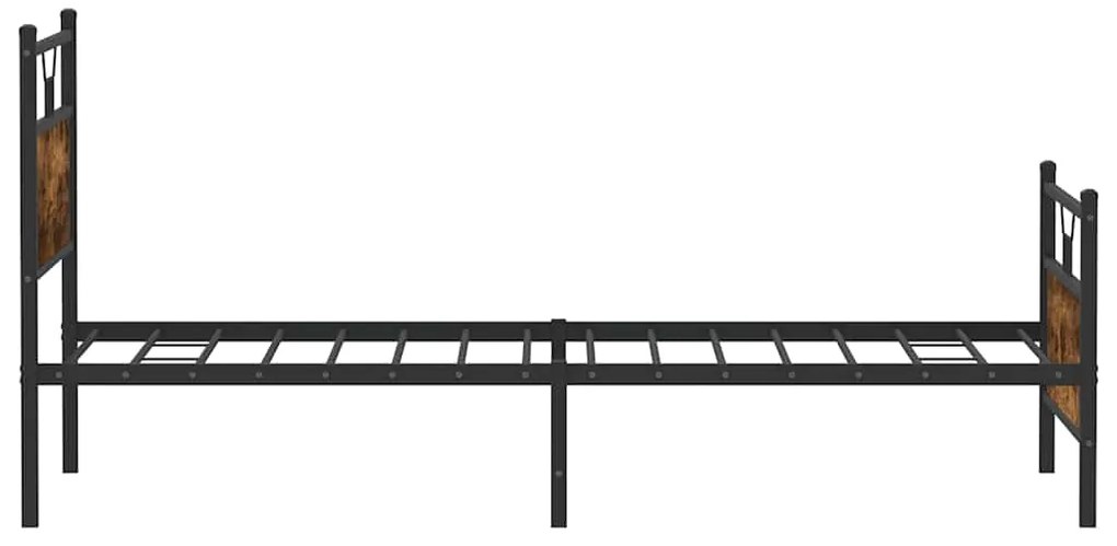 Estrutura de cama sem colchão 107x203 cm carvalho fumado