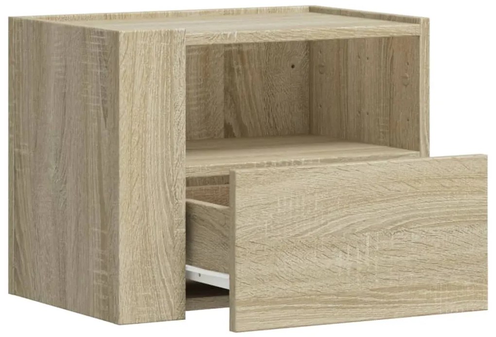 Mesas de cabeceira de parede 2 pcs 45x30x35 cm carvalho sonoma