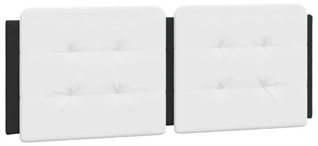 Estrutura cama c/ luzes LED 120x200cm couro artif. preto/branco