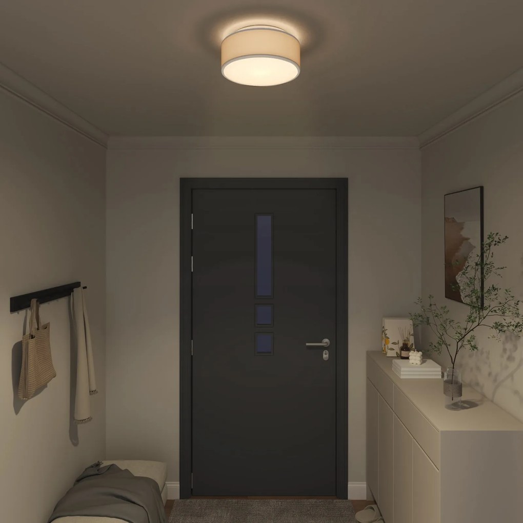 Luzes de Teto Montagem Embutida Cinza Ø 30 cm Tecido E27