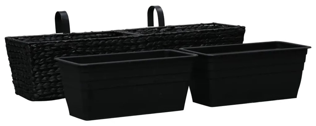 Floreiras de pendurar 2 pcs jacinto de água preto