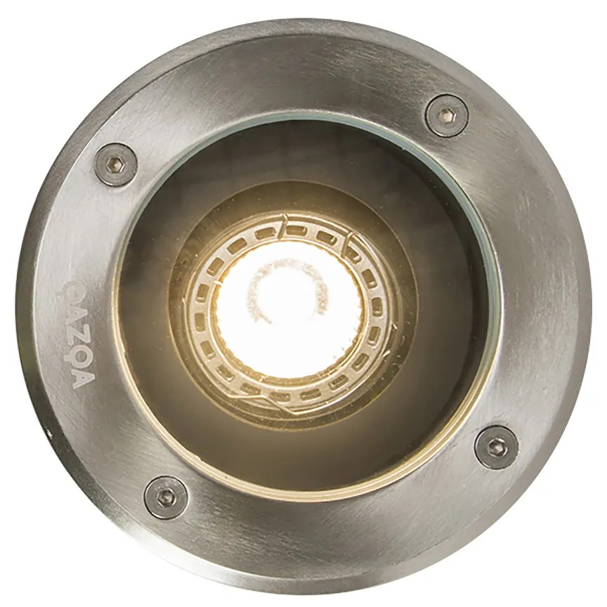 Conjunto de 3 projetores de chão para exterior em aço ajustáveis IP65 - Delux