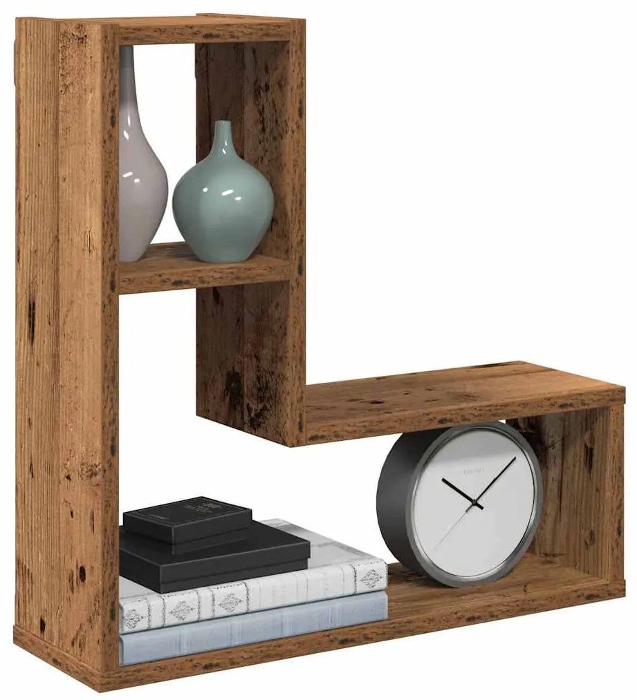 Prateleiras de parede cubos 2 pcs deriv. madeira madeira velha