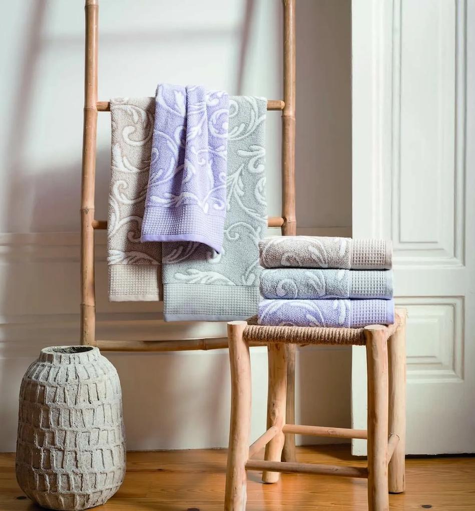 Jogo de toalhas de banho 3 peças 100% algodão 500gr./m2 -  AZORES Lasa Home: Bege