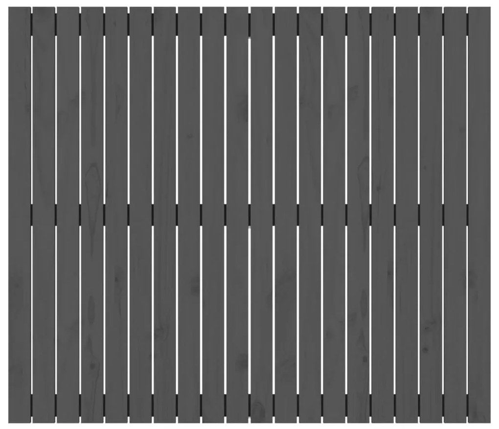 Cabeceira de parede 127,5x3x110cm madeira de pinho maciça cinza