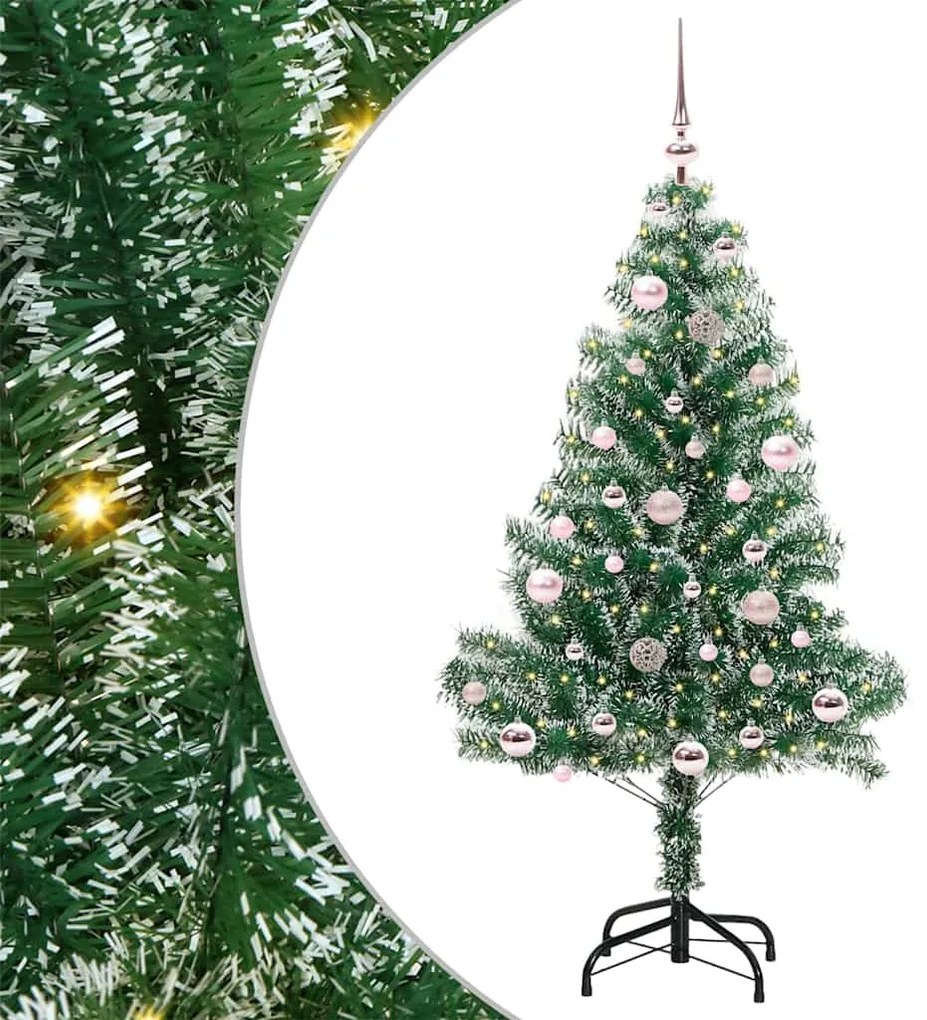 vidaXL Árvore de Natal Artificial Coberta de Neve com Luzes de LED