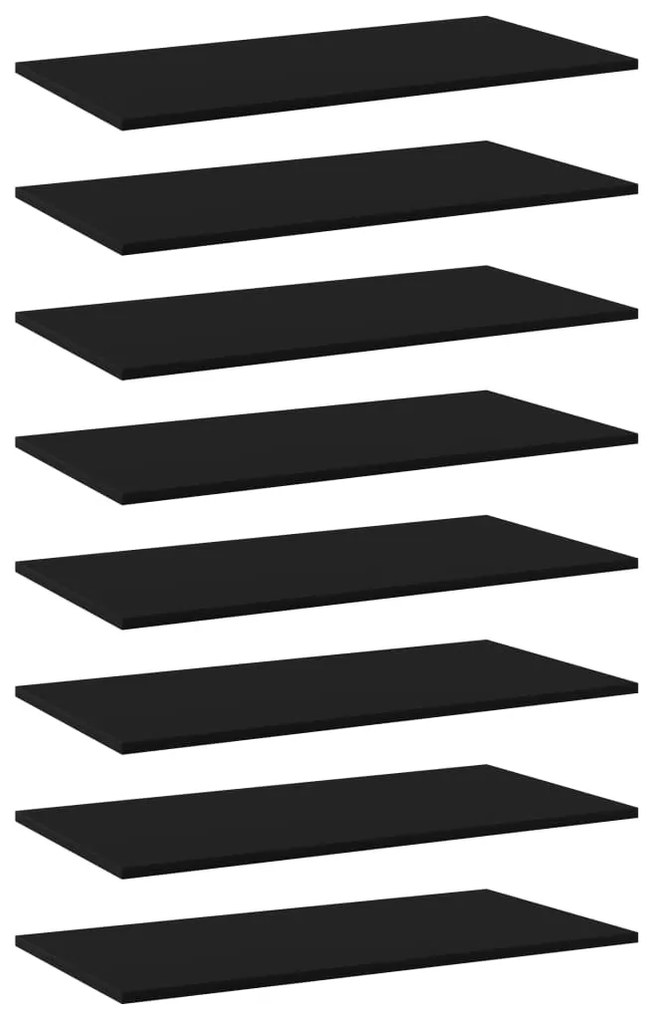 vidaXL Prateleiras para estante 8 pcs 80x40x1,5cm contraplacado preto