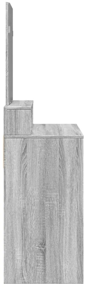 Toucador com espelho 80x41x144,5 cm cinzento sonoma