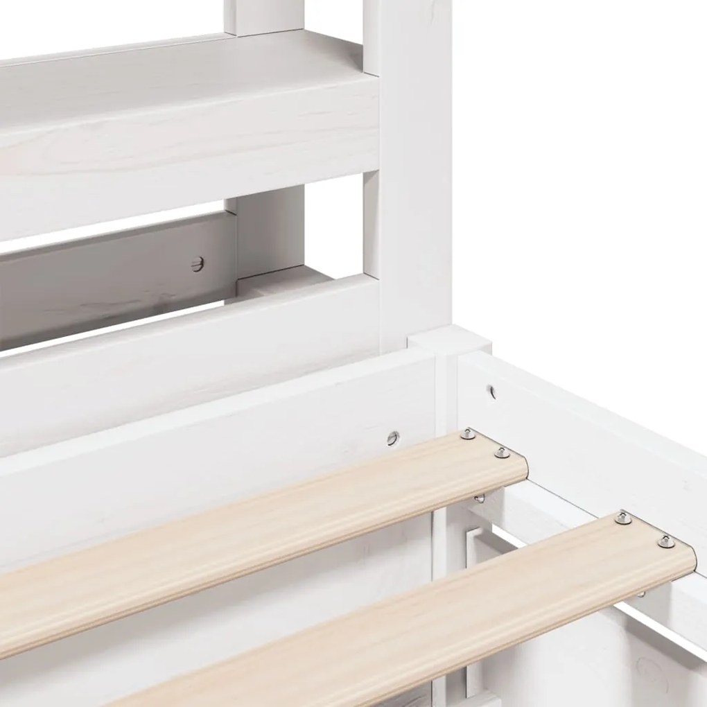 Cama sem colchão 135x190 cm madeira de pinho maciça branco