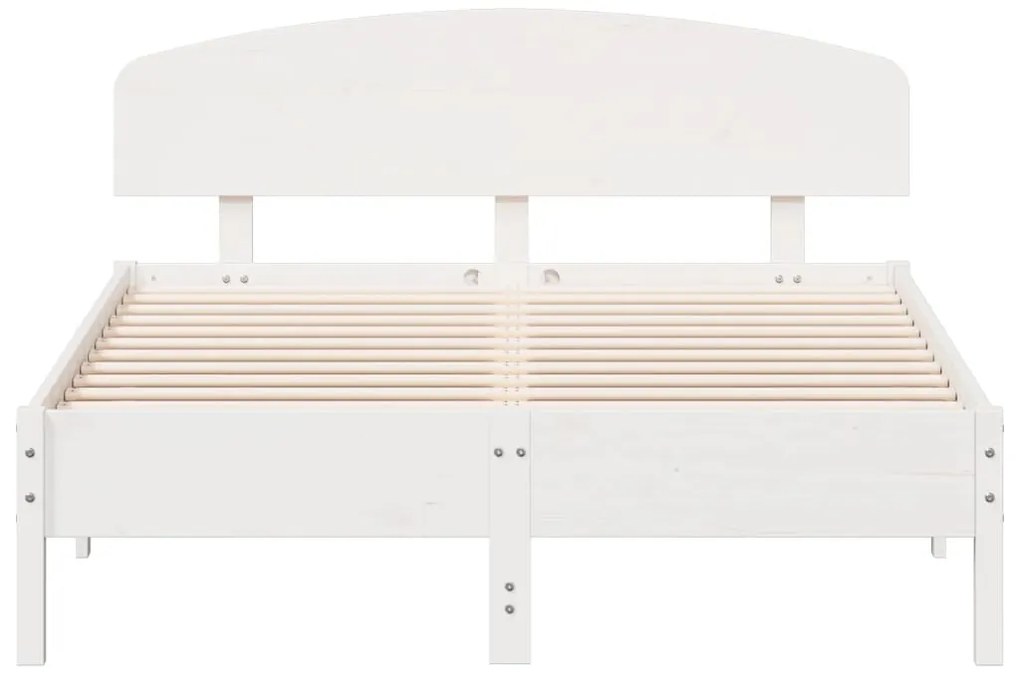Cama sem colchão 120x190 cm madeira de pinho maciça branco