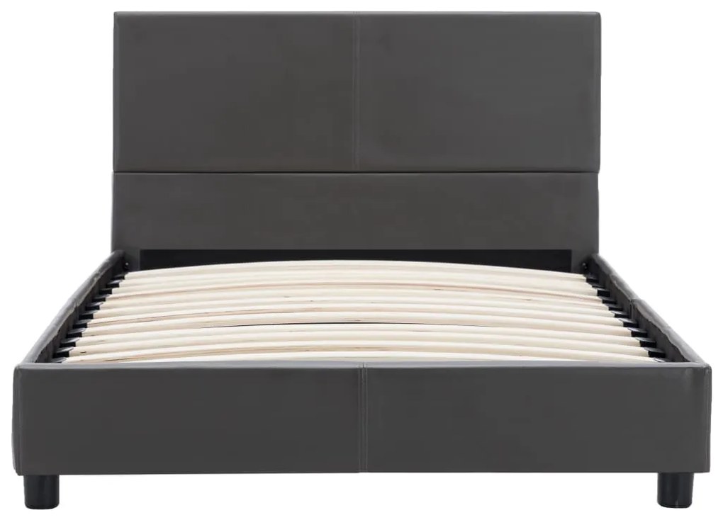 Estrutura de cama 100x200 cm couro artificial cinzento