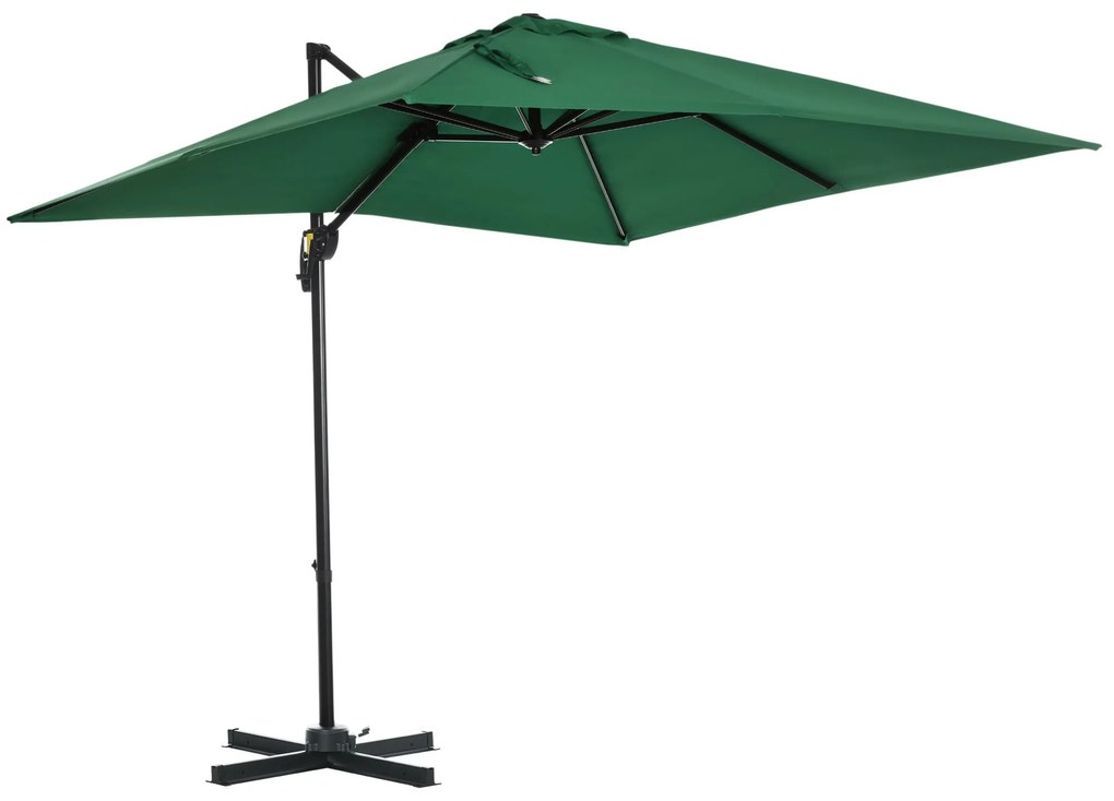 Chapéu de Sol de Jardim 245x245x245 cm Chapéu de Sol Excêntrico com Ro