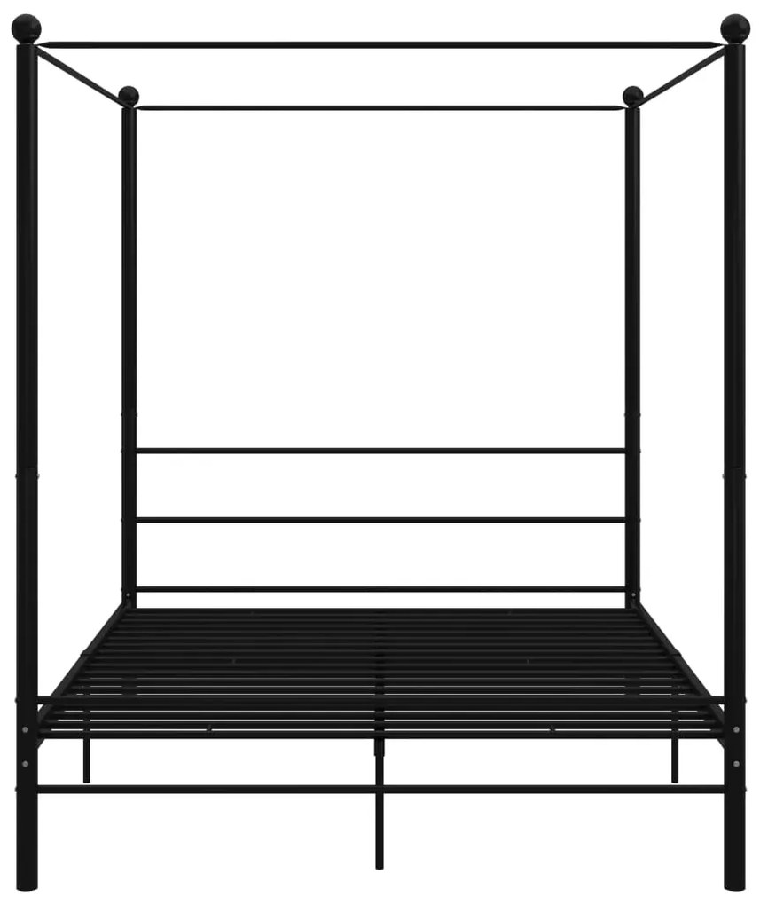 Estrutura de cama dossel 160x200 cm metal preto