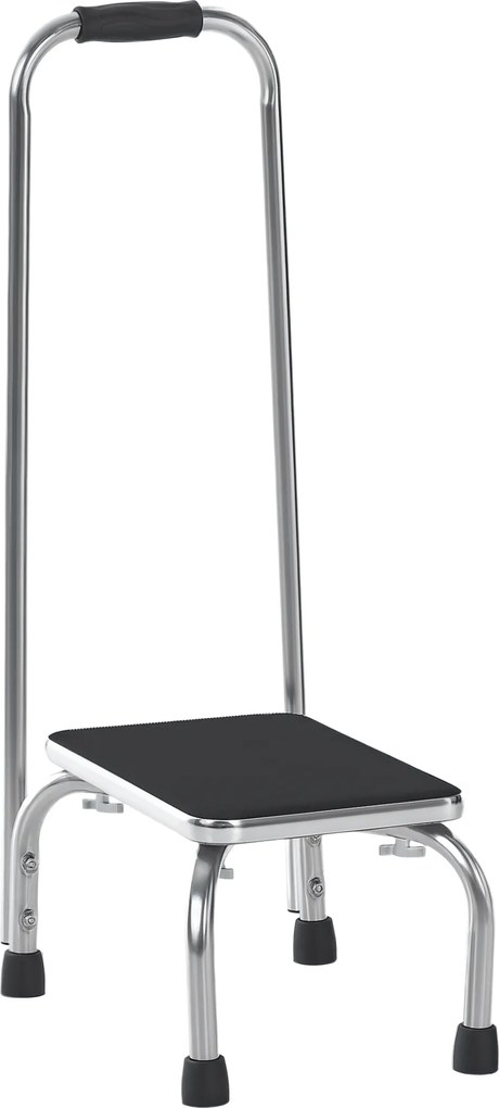 Degrau com barra de apoio para idosos 43  x 31  x 86,5 cm- degrau de segurança - Degrau de acesso à banheira Aço galvanizado cinzento metalizado, pret
