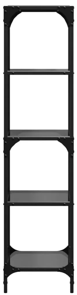 Unidade de prateleiras c/ tampo de vidro preto 40x30x123 cm aço