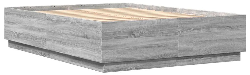 Estrutura de cama 160x200 cm derivados de madeira cinza sonoma