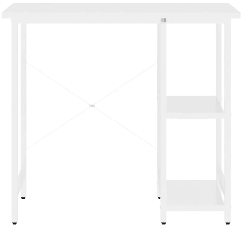 Secretária de computador 80x40x72 cm MDF e metal branco