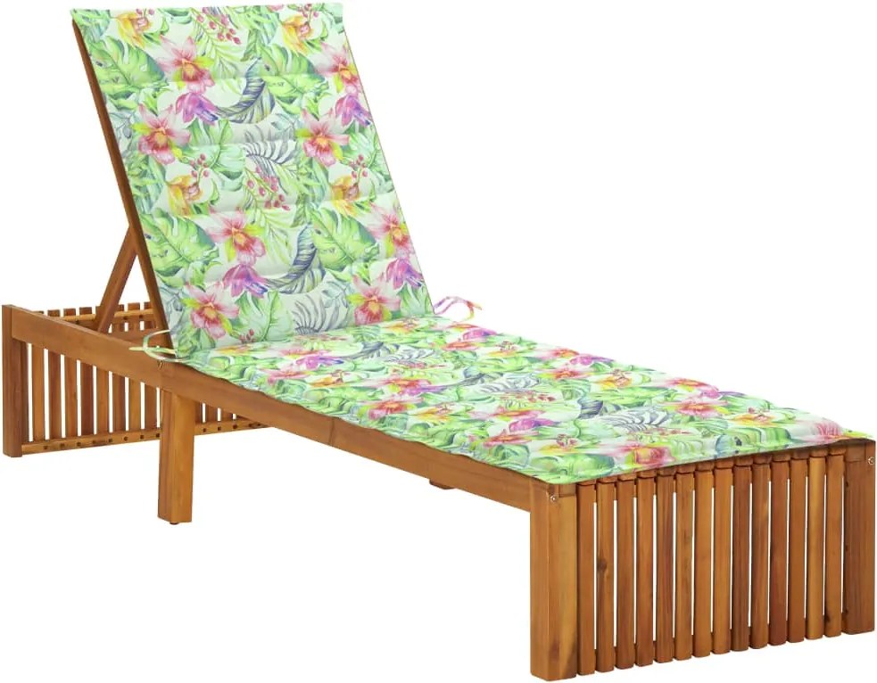 Espreguiçadeira com almofadão madeira de acácia maciça