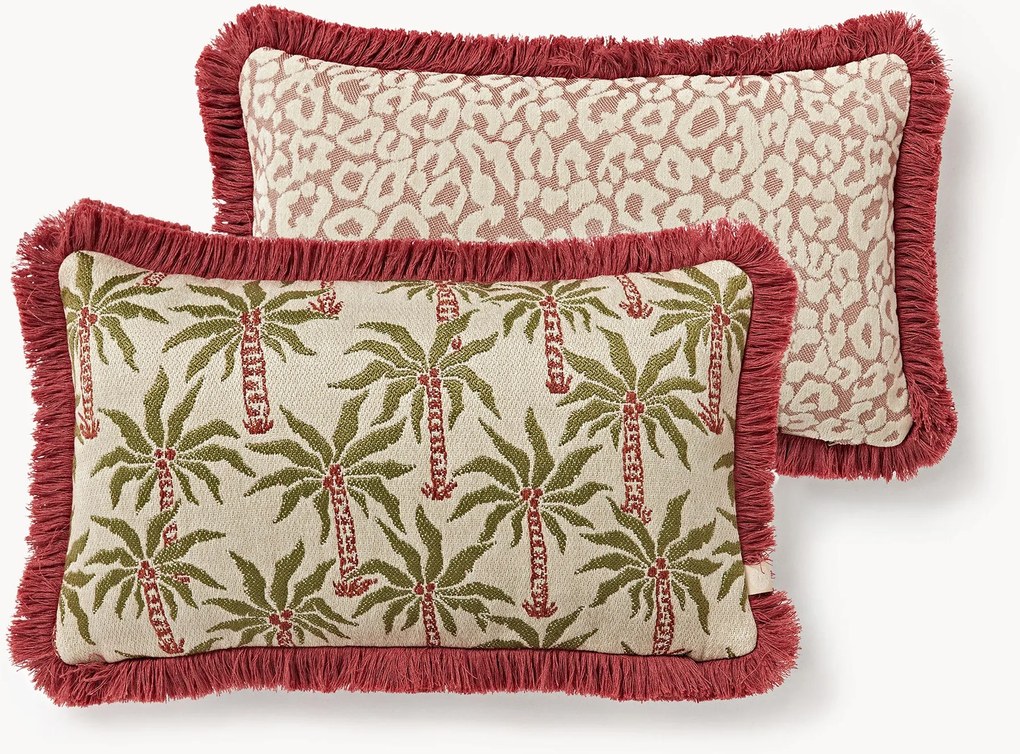 Almofada reversível artesanal para exterior Laura