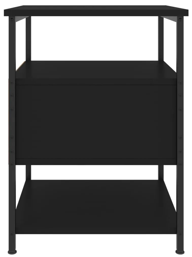 Mesas de cabeceira 2pcs 40x42x56 cm derivados de madeira preto