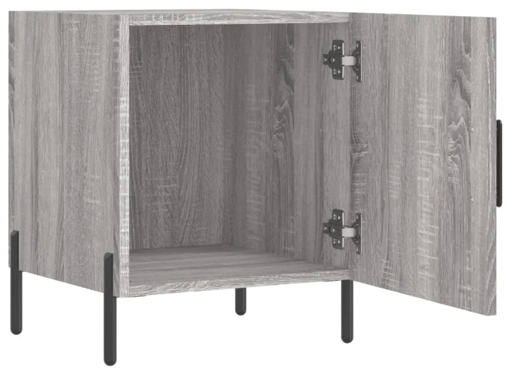 Mesa cabeceira 2pcs 40x40x50 cm madeira processada cinza sonoma