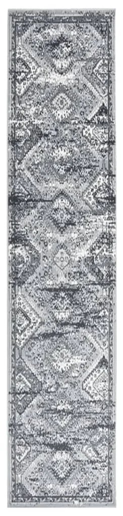 vidaXL Passadeira 100x450 cm polipropileno cinzento oriental