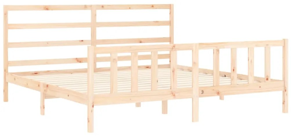 Cama sem colchão 200x200 cm madeira de pinho maciça