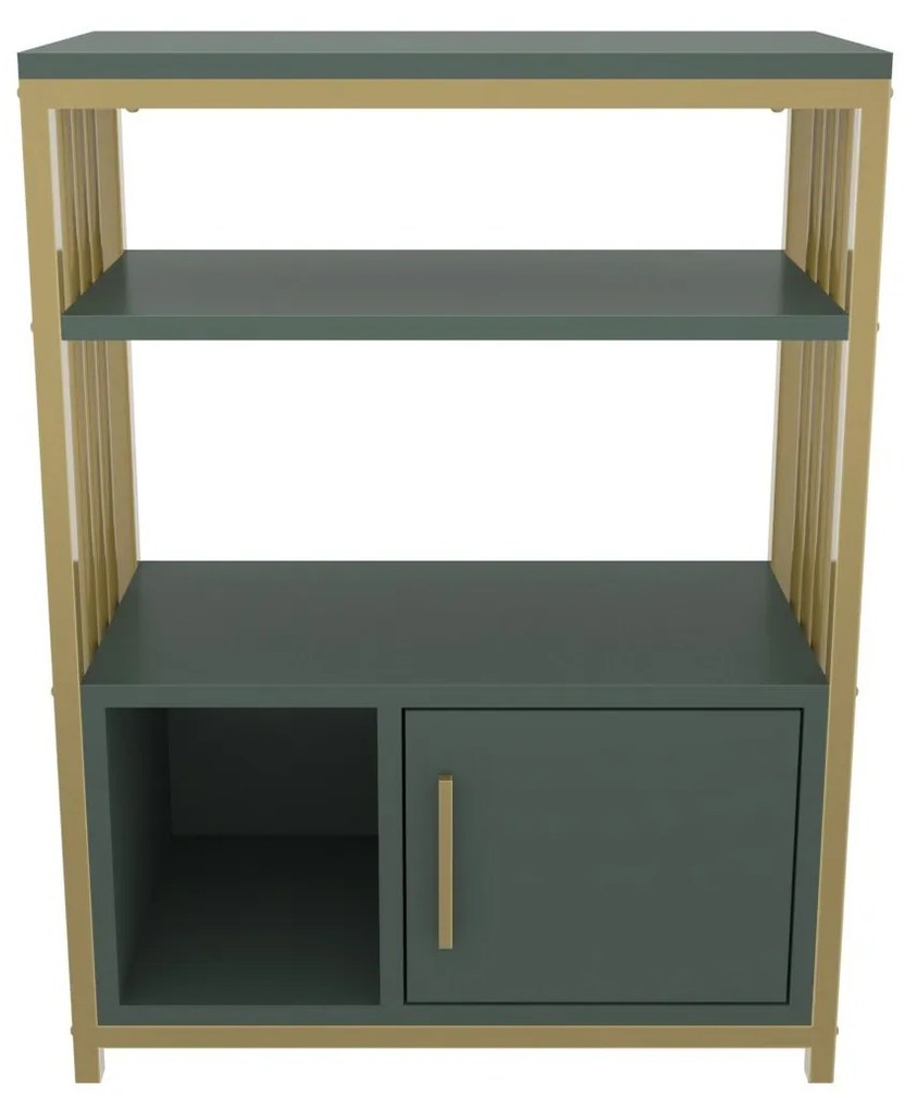 Estante Letos – Verde/Dourado – 60x80x29,6 cm