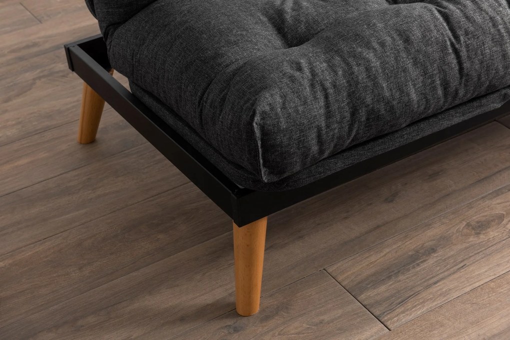 Sofá-cama de 3 Lugares Saki – Cinzento Escuro – 185x92x82 cm