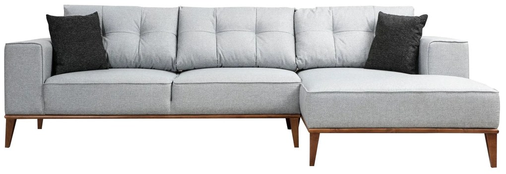 Sofá-Cama de Canto Montana - Cinza Claro - 288 x 160 x 91 x 85 cm