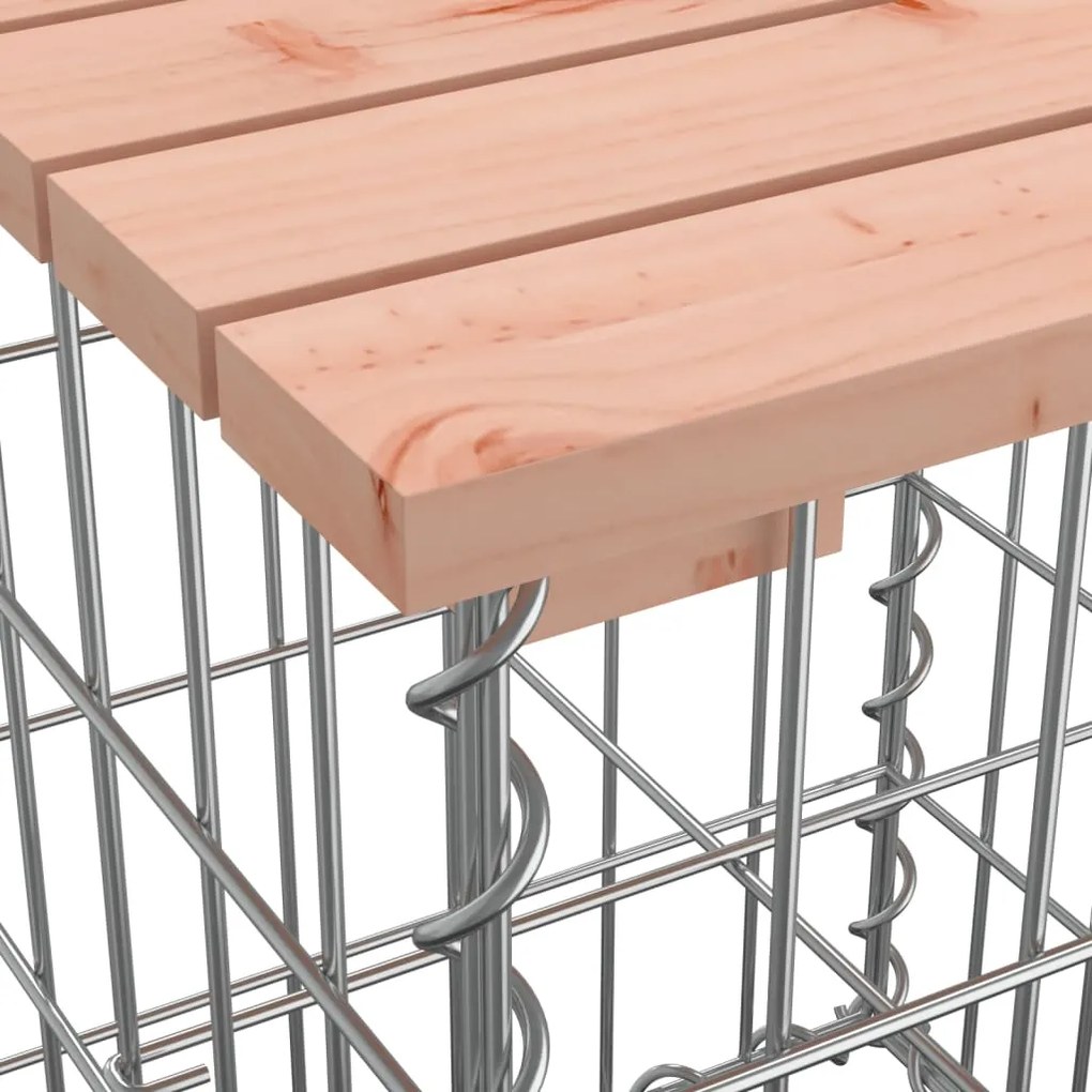 Banco jardim design gabião 63x44x42 cm madeira douglas maciça
