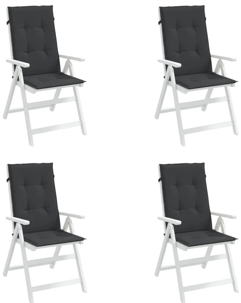 Almofadões para cadeiras altas de jardim 4 pcs tecido preto