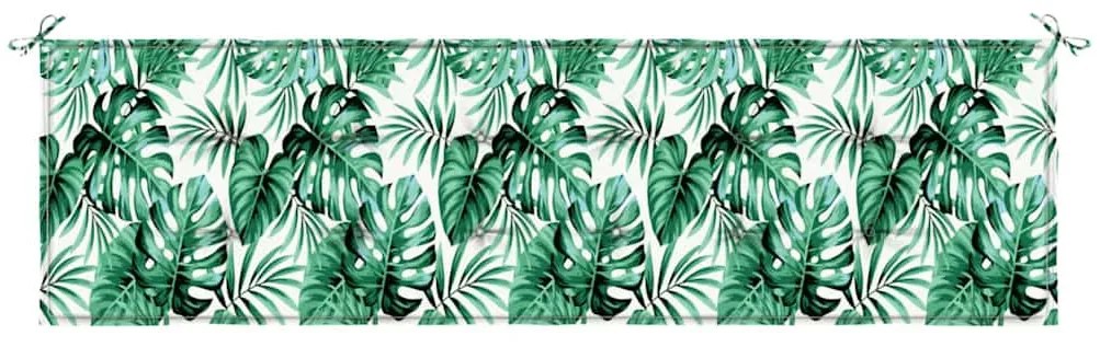 Almofada de Banco de Jardim Padrão de Folhas 180x50x4 cm Tecido Oxford