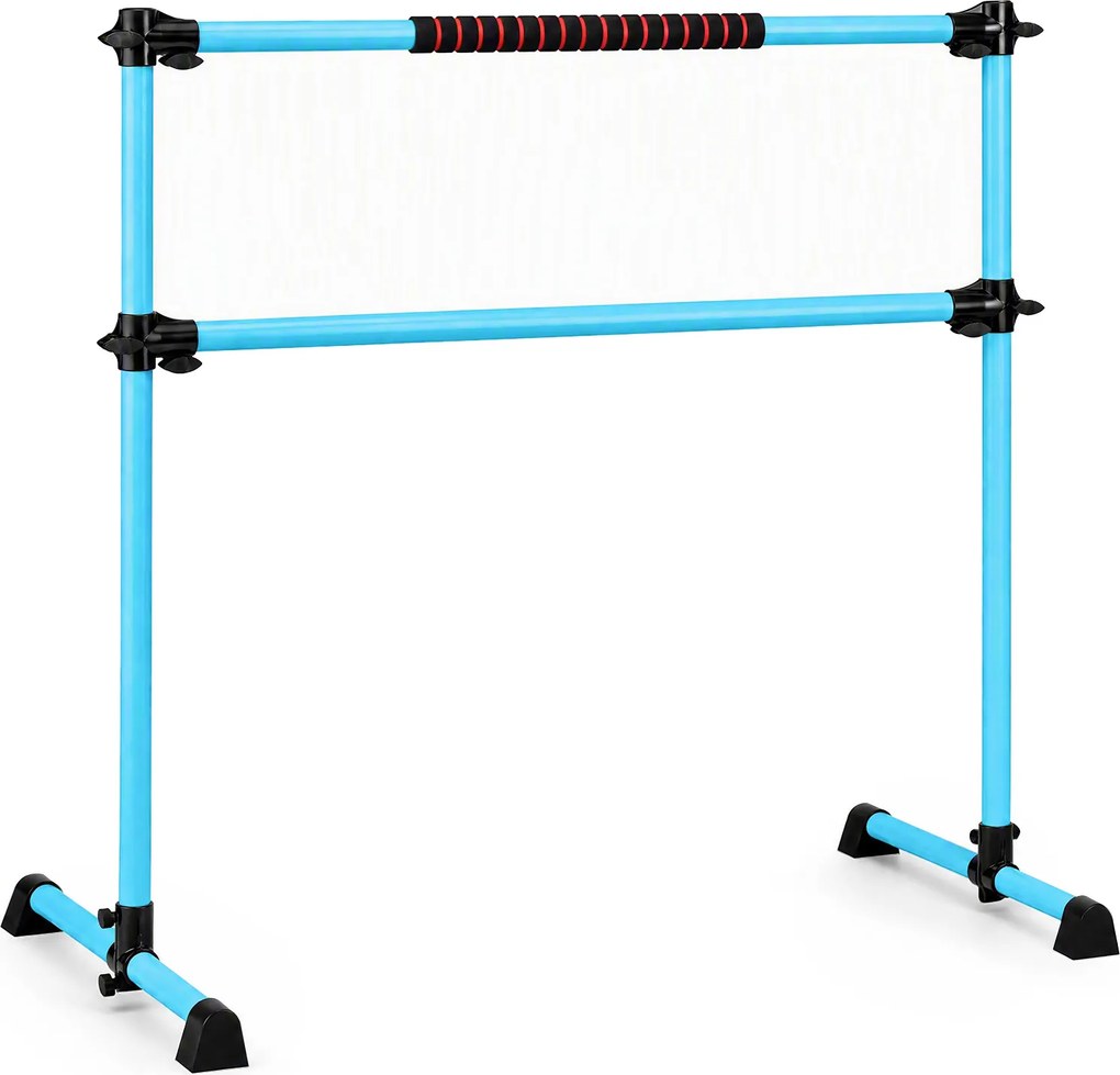 Barra Dupla para Ballet, 124 x 120,5 x 71 cm, Altura Regulável, Azul