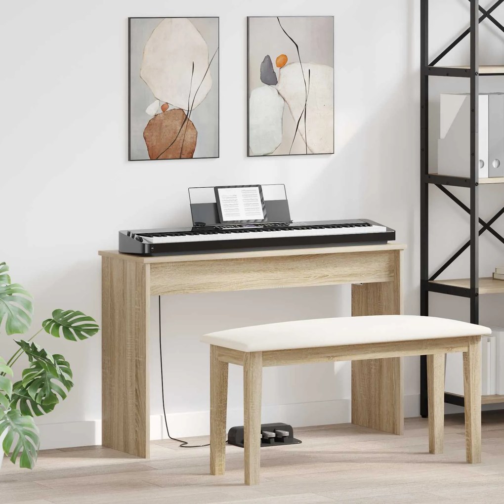 vidaXL Suporte de Teclado Carvalho Sonoma 100 x 32 x 64 cm