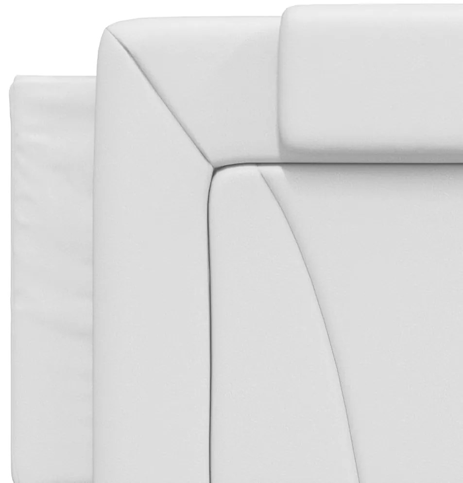 Estrutura cama c/ cabeceira 160x200 cm couro artificial branco