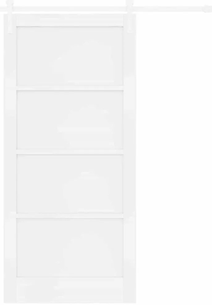 Porta Deslizante vidaXL com Conjunto de Ferragens Branco 93x202 cm Mad