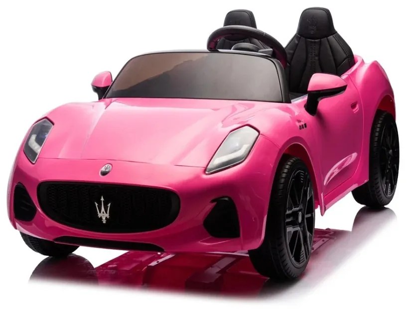 Carro elétrico para crianças 12V Maserati GranTurismo Folgore, 2 lugares, pneus de borracha Rosa