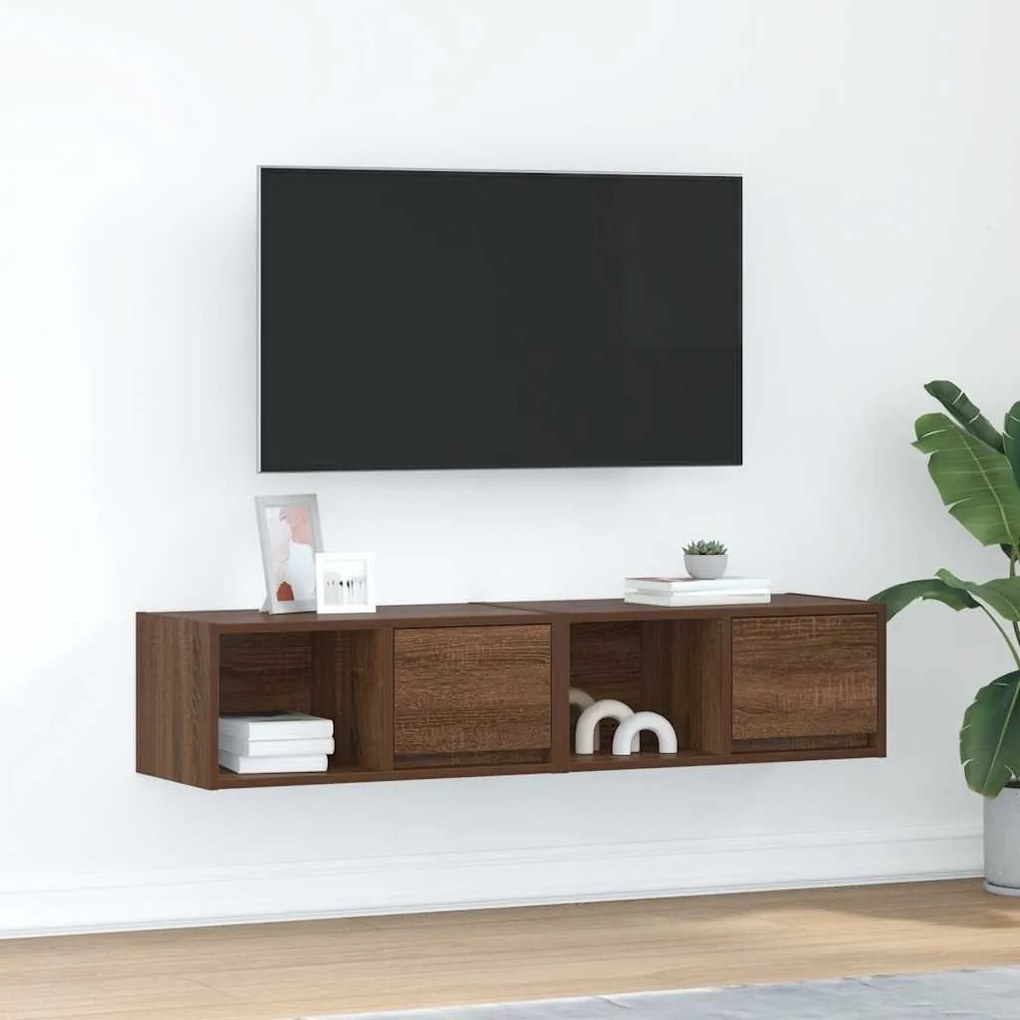 Móveis de TV 2pcs 60x31x25,5cm deriv. madeira carvalho castanho