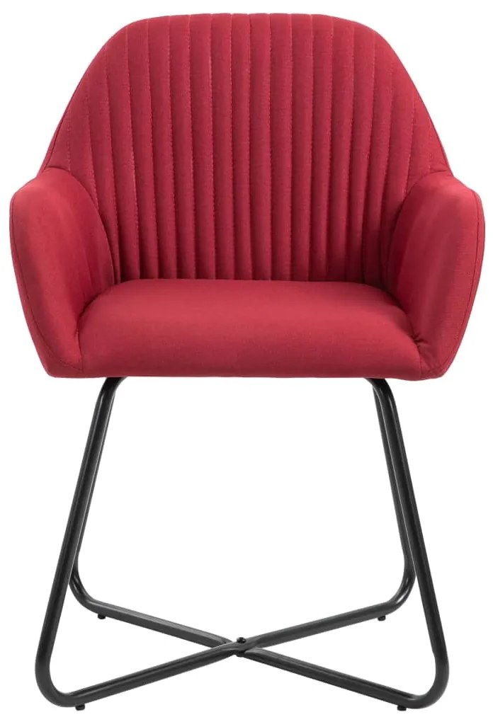 Cadeiras de jantar 2 pcs tecido vermelho tinto
