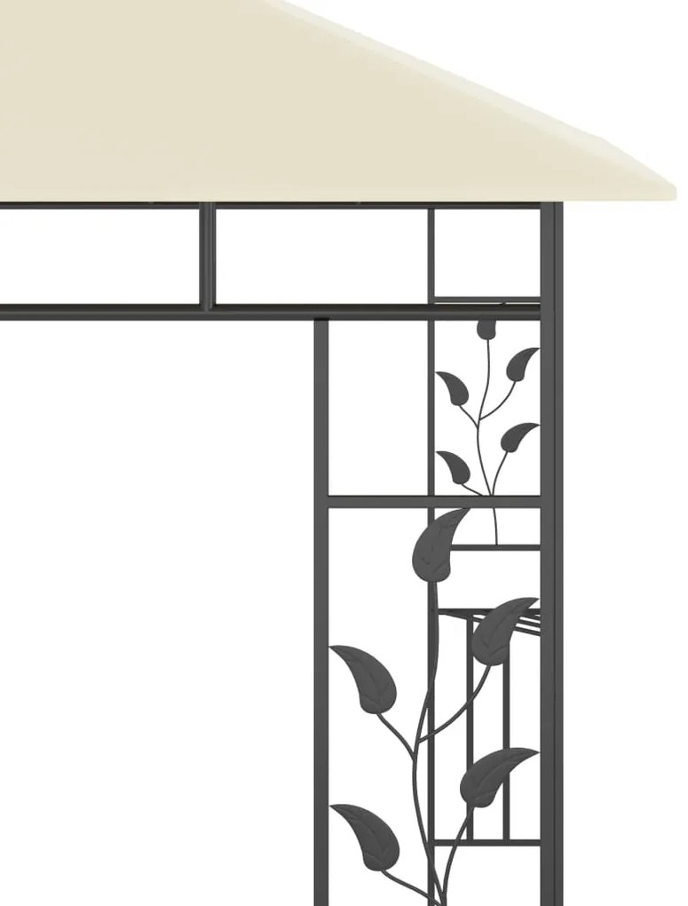 Gazebo com rede mosquiteira 3x3x2,73 m 180 g/m² creme