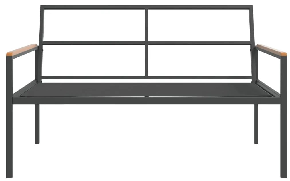 3 pcs conjunto lounge de jardim com almofadões aço antracite