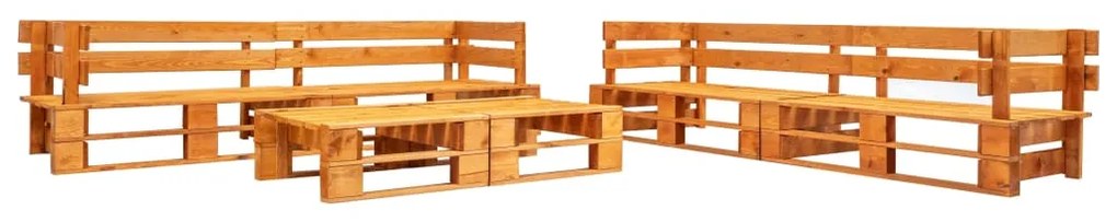 vidaXL Sofás paletes jardim 6 pcs madeira castanho mel
