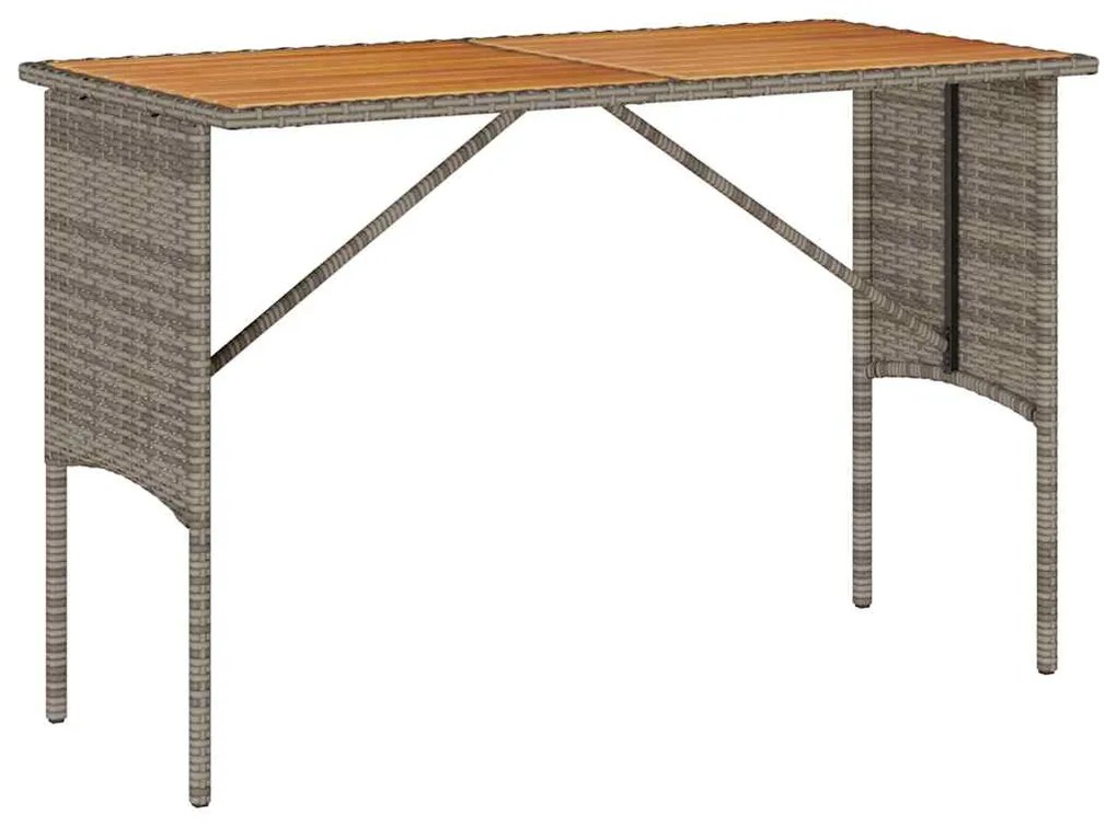 3 pcs conjunto de jantar p/ jardim c/ almofadões vime PE cinza