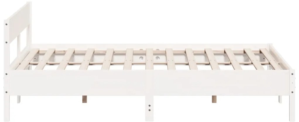 Cama sem colchão 180x200 cm madeira de pinho maciça branco