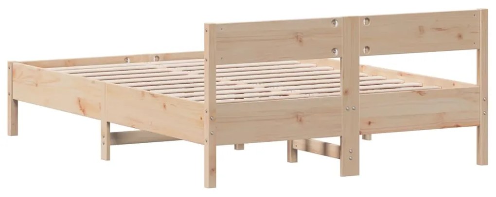 Estrutura cama c/ cabeceira 140x190 cm pinho maciço