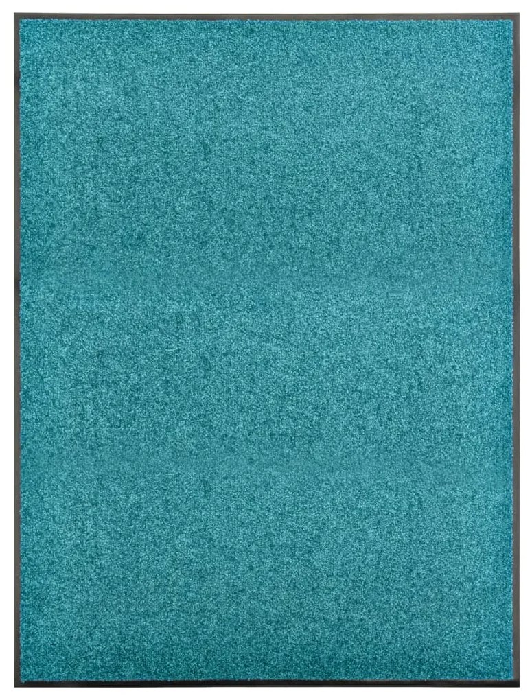Tapete de porta lavável 90x120 cm azul ciano