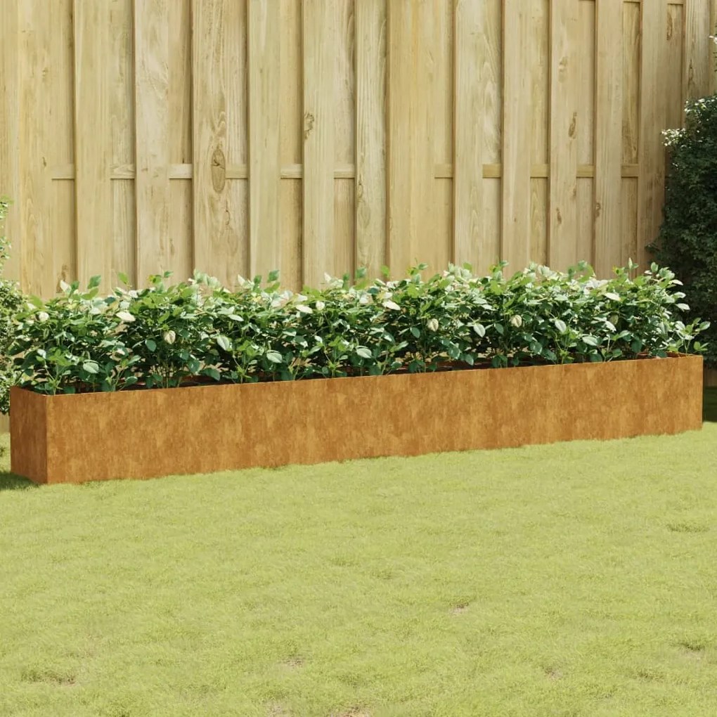 vidaXL Canteiro elevado de jardim 360x40x40 cm aço corten